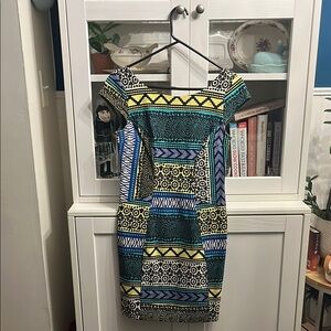 Multicolor Geometric Print Dress